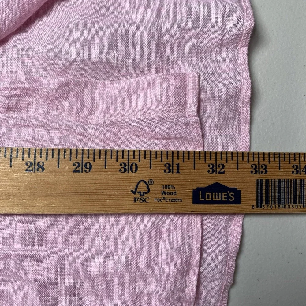 Ralph Lauren Linen Shirt XL Men L/S Button Down Classic Fit Pink Vacation Preppy